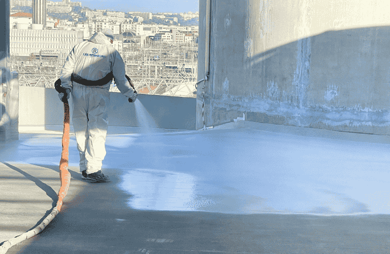 étanchéité projetée à chaud par Les Résineurs